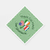 Personalized Costa Rican Irish American Shamrock スタンダードランチョンナプキン (角)