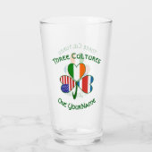Personalized Costa Rican Irish American Shamrock タンブラーグラス (裏面)