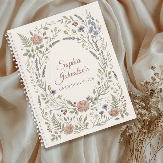 Personalized Cottage Garden Notebook ノートブック