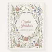 Personalized Cottage Garden Notebook ノートブック (正面)