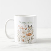 Personalized Cottagecore Wildflower コーヒーマグカップ (左)