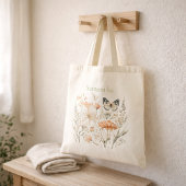 Personalized Cottagecore Wildflower Butterfly トートバッグ