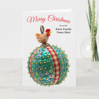 Personalized Country Chicken Christmas Card シーズンカード
