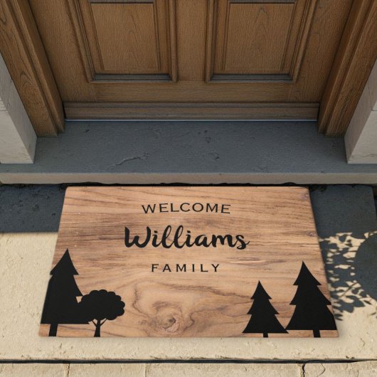 Personalized Country Doormat - Pine & Tree Design  ドアマット
