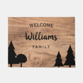 Personalized Country Doormat - Pine & Tree Design  ドアマット (正面)