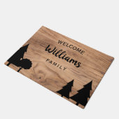 Personalized Country Doormat - Pine & Tree Design  ドアマット (アングル)