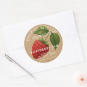 Personalized Country Farm Raspberry Jam Canning ラウンドシール (封筒)