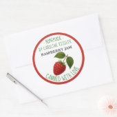 Personalized Country Farm Raspberry Jam Canning ラウンドシール (封筒)