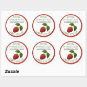 Personalized Country Farm Raspberry Jam Canning ラウンドシール (シート)