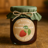 Personalized Country Farm Raspberry Jam Canning ラウンドシール