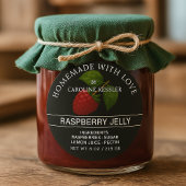 Personalized Country Farm Raspberry Jam Canning ラウンドシール