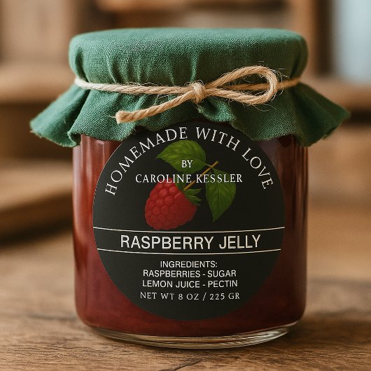 Personalized Country Farm Raspberry Jam Canning ラウンドシール