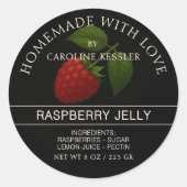 Personalized Country Farm Raspberry Jam Canning ラウンドシール (正面)