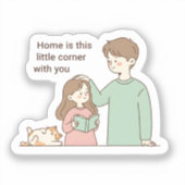 Personalized Couple and Pet Family Gifts シール (正面)