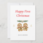 Personalized Couple First Christmas シーズンカード (正面)