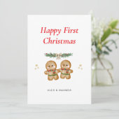 Personalized Couple First Christmas シーズンカード (スタンド正面)