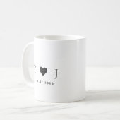 Personalized Couple Initial Mug | Date Mug コーヒーマグカップ (正面左)
