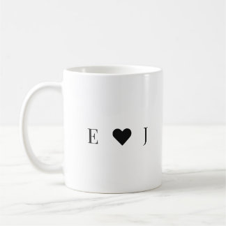 Personalized Couple Initial Mug | Heart Initial コーヒーマグカップ