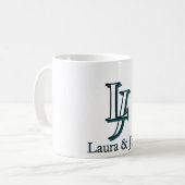 Personalized Couple Initials Mug Valentine Gift コーヒーマグカップ (正面左)