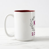 Personalized Couple Initials Mug with Special Date ツートーンマグカップ (左)