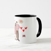 Personalized Couple Initials Mug with Special Date マグカップ (正面右)