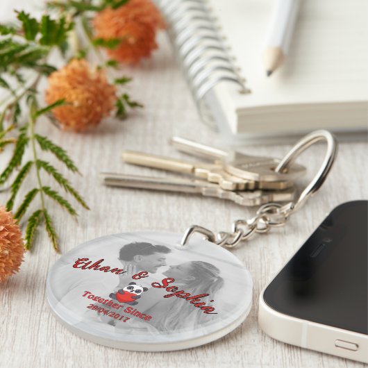 Personalized Couple Keychain with Romantic Message キーホルダー (正面右)