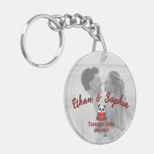 Personalized Couple Keychain with Romantic Message キーホルダー (正面左)