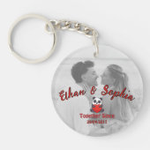 Personalized Couple Keychain with Romantic Message キーホルダー (正面)