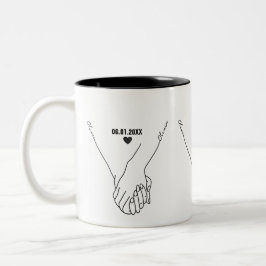 Personalized Couple Mug with Names & Date ツートーンマグカップ