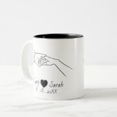 Personalized Couple Mug with Names & Date ツートーンマグカップ (正面左)