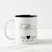 Personalized Couple Mug with Names & Date ツートーンマグカップ (左)