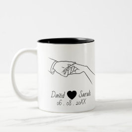 Personalized Couple Mug with Names & Date ツートーンマグカップ