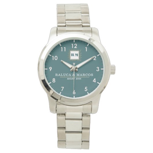 Personalized couple name anniversary gift 腕時計 (正面)