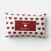 Personalized Couple Name Heart Pattern Valentine ランバークッション (裏面)