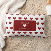 Personalized Couple Name Heart Pattern Valentine ランバークッション (ブランケット)