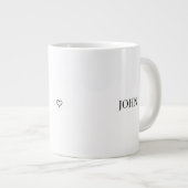Personalized Couple Name Mug | Minimal His and Her ジャンボコーヒーマグカップ (正面右)