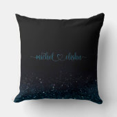 Personalized Couple Name Starry Night Glitter クッション (正面)