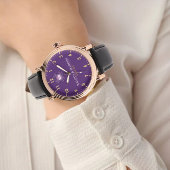 Personalized couple names elegant purple monogram 腕時計