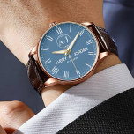 Personalized Couple Names Initials Monogram Navy 腕時計<br><div class="desc">Personalized Couple Names Initials Monogram Navy Watch – Elegant & Timeless Gift Celebrate love and style with this Custom Couple Names Initials Monogram Navy Watch, a perfect blend of elegance, sophistication, and personalization. Featuring a classic monogram design with your custom initials and names, this luxury wristwatch is a timeless keepsake...</div>