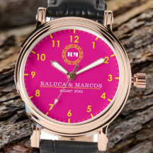 Personalized couple names monogram pink