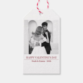 Personalized Couple Names & Year - Elegant Photo  ギフトタグ