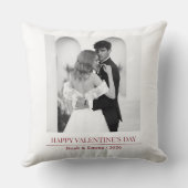 Personalized Couple Names & Year - Elegant Photo  クッション (裏面)