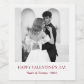 Personalized Couple Names & Year - Elegant Photo  ワインラベル (シングルラベル)