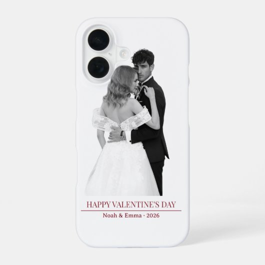 Personalized Couple Names & Year - Elegant Photo  iPhone 16ケース (裏面)
