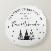 Personalized Couple Photo and Text ラウンドクッション (正面)