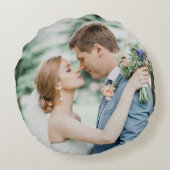 Personalized Couple Photo and Text ラウンドクッション (裏面)