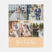 Personalized Couple Photo Blanket Wedding Memory フリースブランケット (正面)