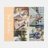 Personalized Couple Photo Blanket Wedding Memory フリースブランケット (正面(横))