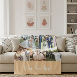 Personalized Couple Photo Blanket Wedding Memory フリースブランケット
