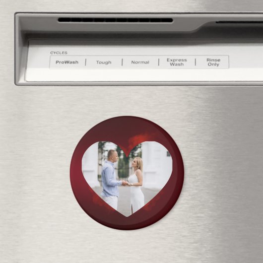 Personalized Couple Photo Magnet with Heart Frame マグネット (インサイチュ (食洗機))